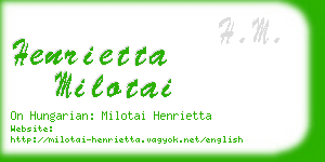 henrietta milotai business card